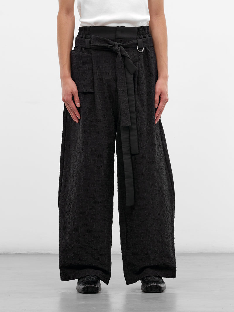 Kholong Black Technical Wide Trousers (KHOLONG-BLACK-DIAMOND)