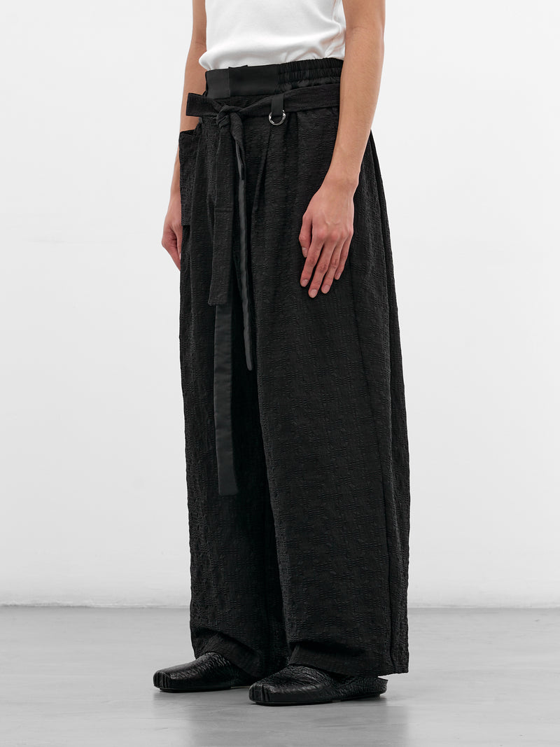 Kholong Black Technical Wide Trousers (KHOLONG-BLACK-DIAMOND)
