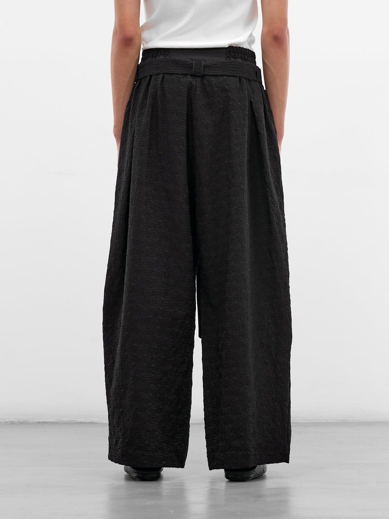 Kholong Black Technical Wide Trousers (KHOLONG-BLACK-DIAMOND)