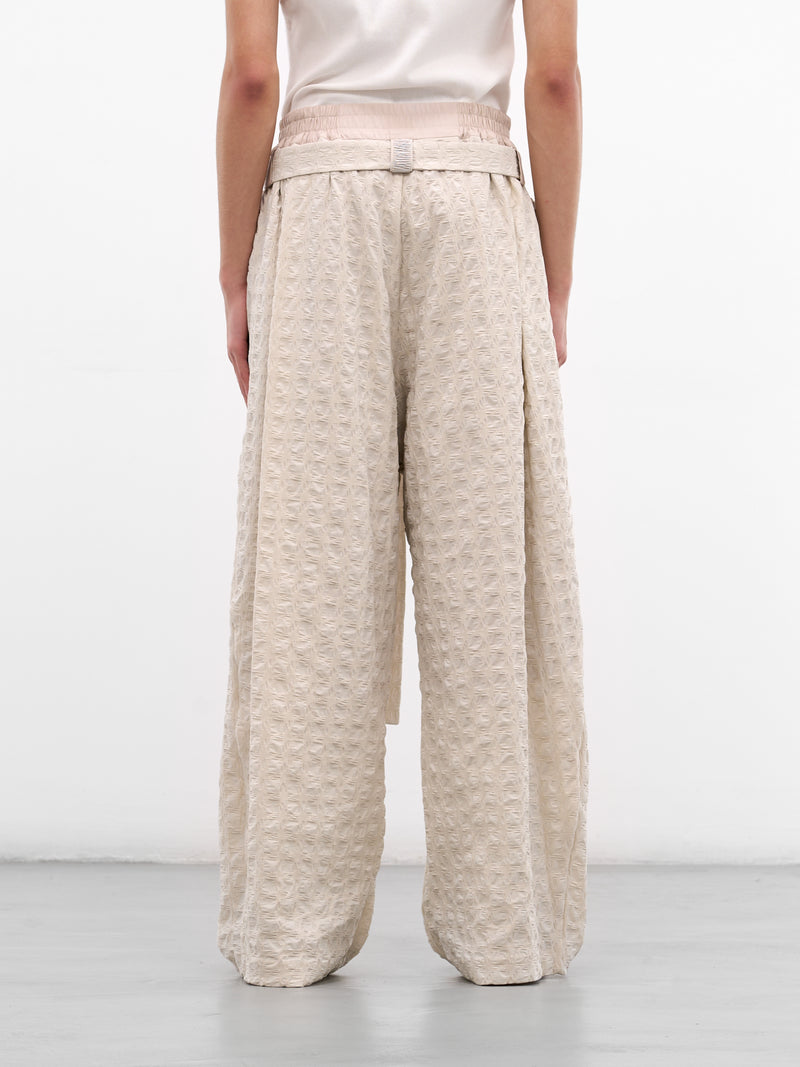 Kholong Beige Technical Wide Trousers (KHOLONG-FLEX-STONE)