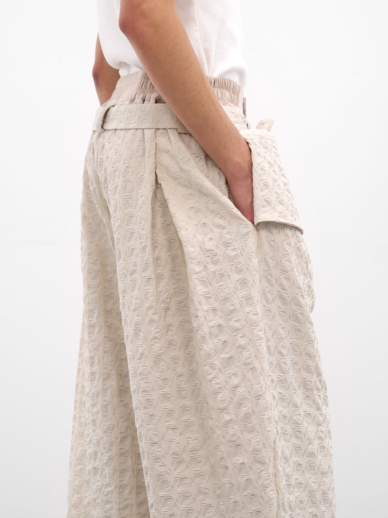 Kholong Beige Technical Wide Trousers (KHOLONG-FLEX-STONE)