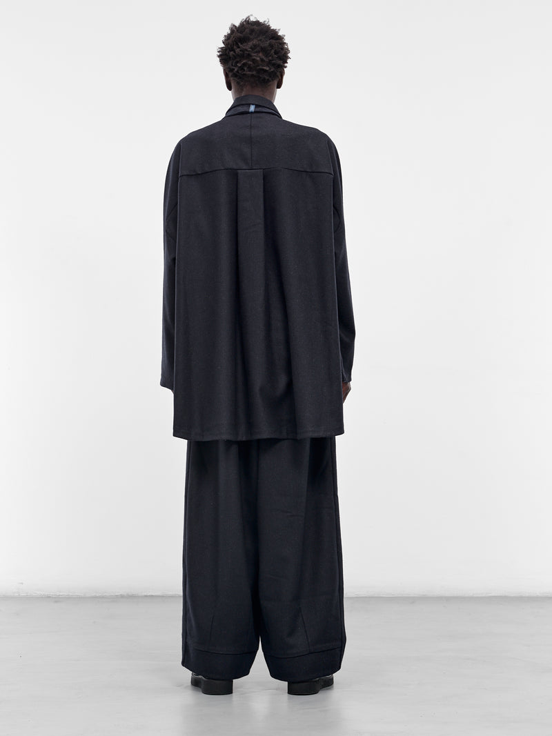 Kirtis Navy Wool Cape Shirt (KIRTIS-NAVY)