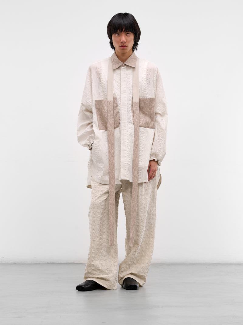 Kholong Beige Technical Wide Trousers (KHOLONG-FLEX-STONE)