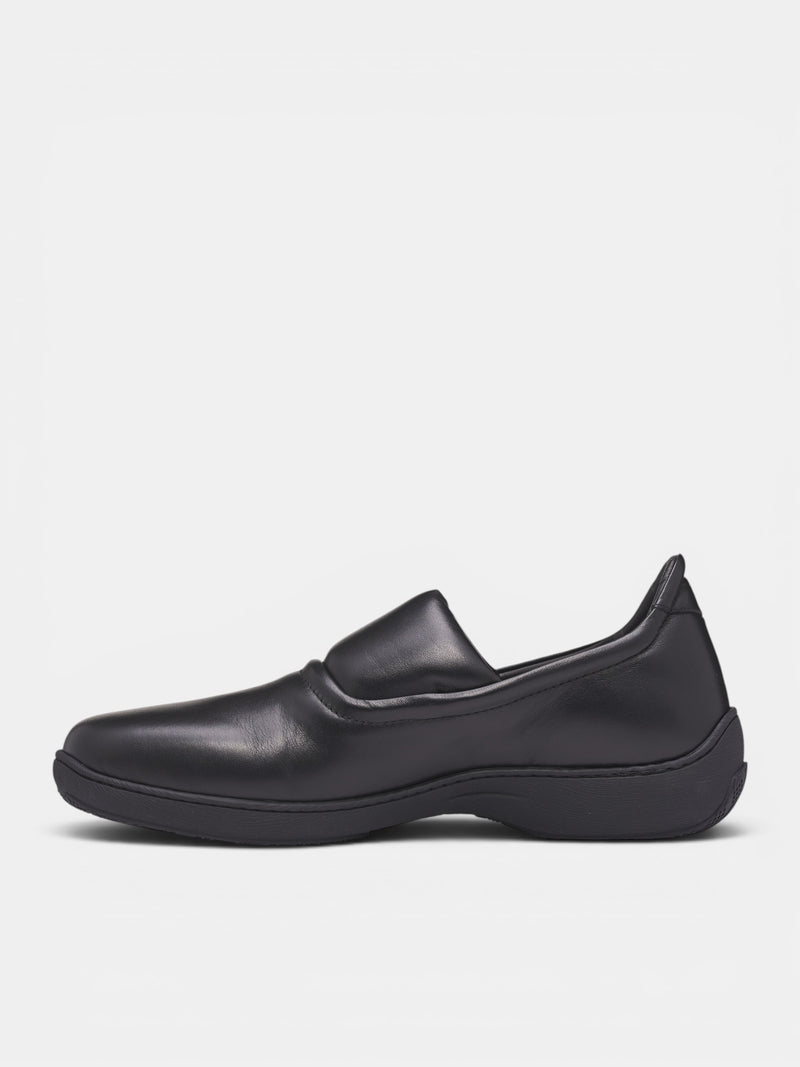 Black Leather Slip-On Sneakers (KKAW26FT02-112-BLACK)