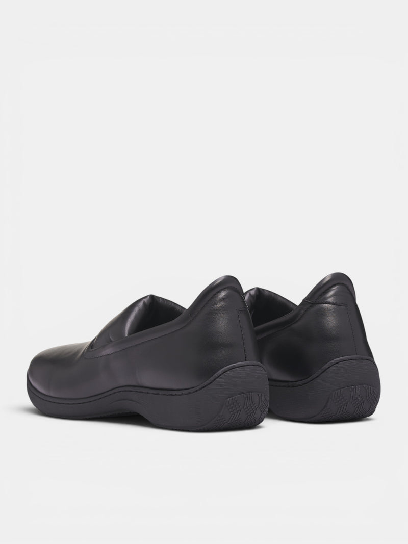 Black Leather Slip-On Sneakers (KKAW26FT02-112-BLACK)