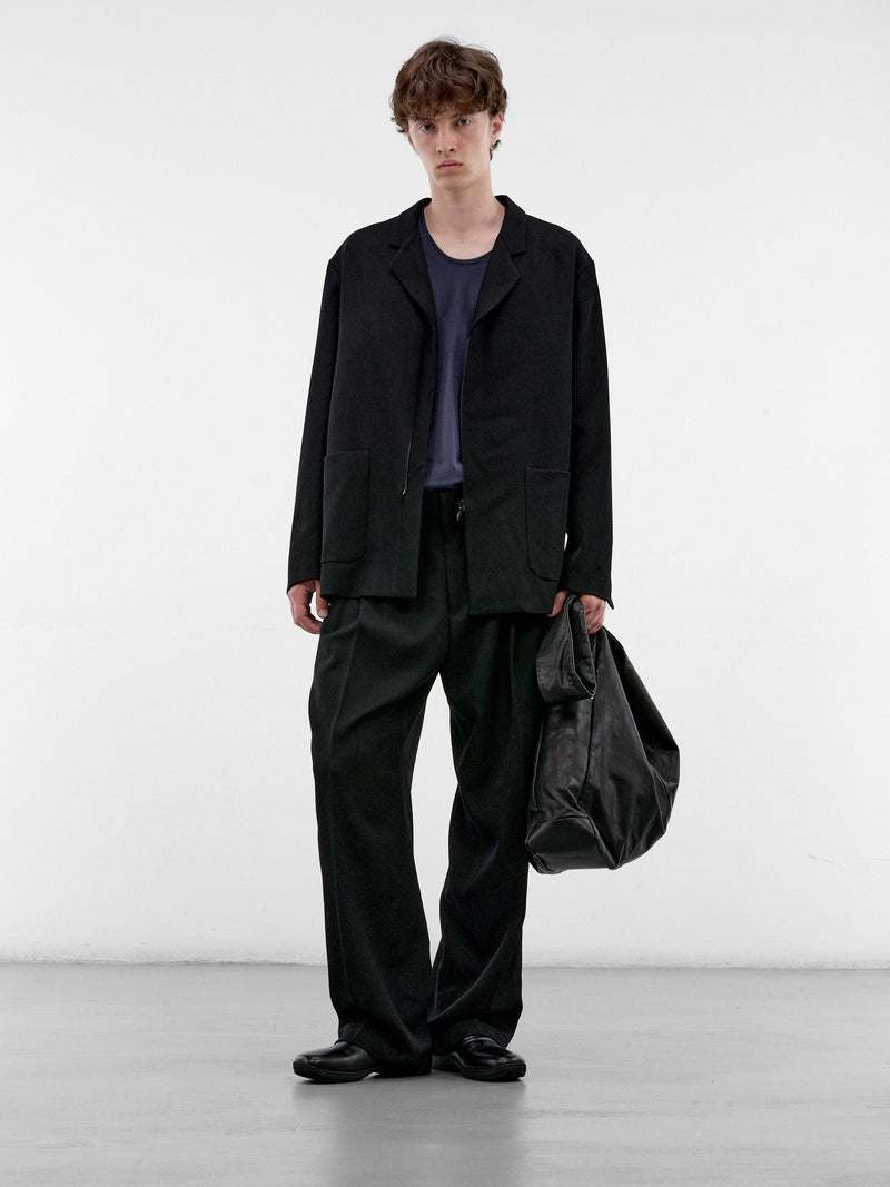 Black Wool Tailored Wide Trousers (KKAW26T10-21-JET-BLACK)