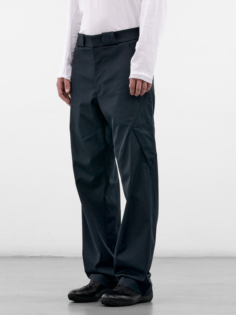 Blue Cotton Tailored Trousers (KKAW26T05-12-PETROL-BLUE)