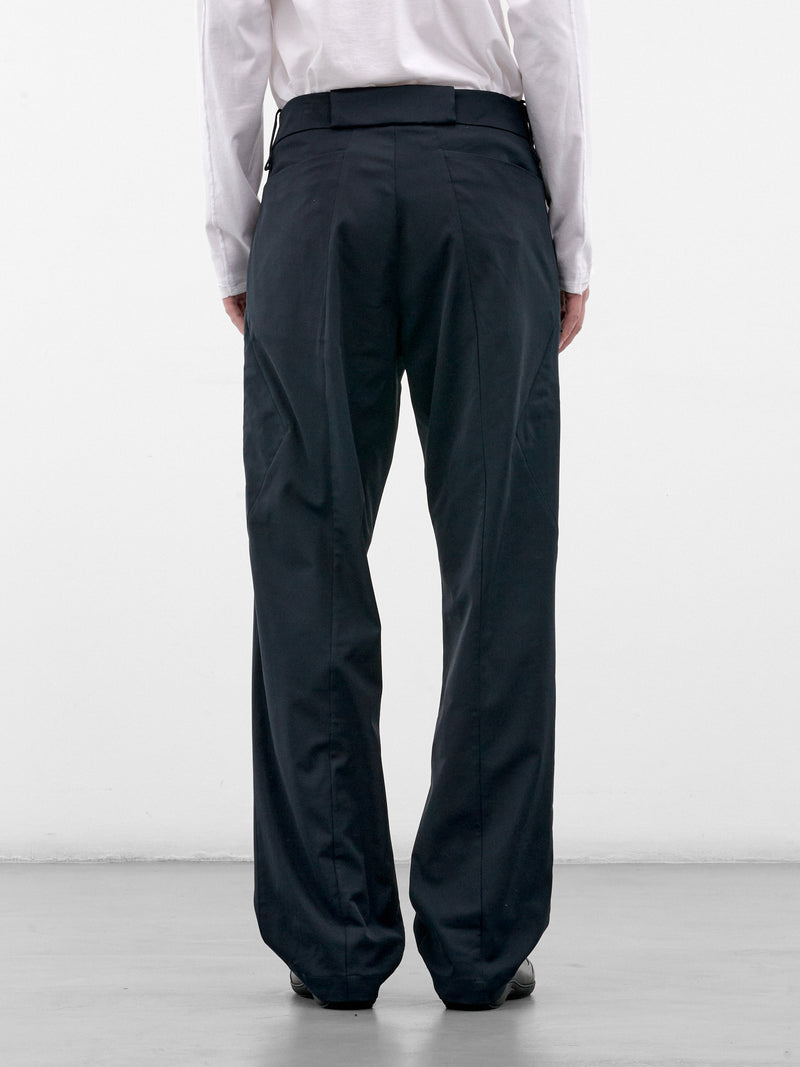 Blue Cotton Tailored Trousers (KKAW26T05-12-PETROL-BLUE)