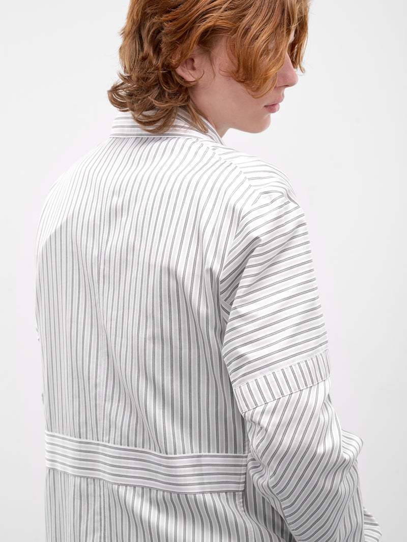 Diagonal Stripe Kyan Shirt (KKSS26SH01-67-KHAKI-BEIGE)