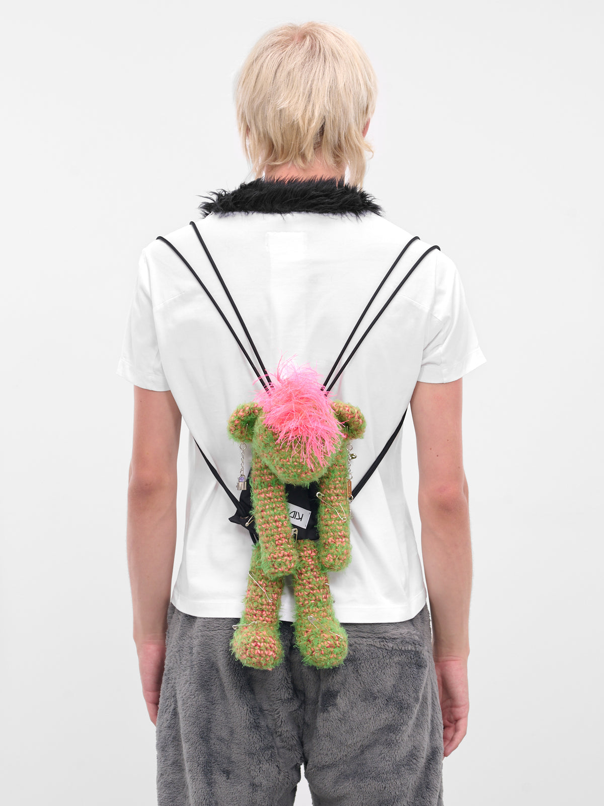 Green & Pink Teddy Bear Bag (KL1035-GREEN-BLACK)