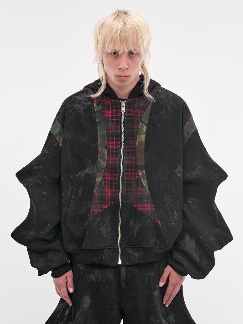 Black Sculptural Spike Patch Jacket (KL1050-BLACK)