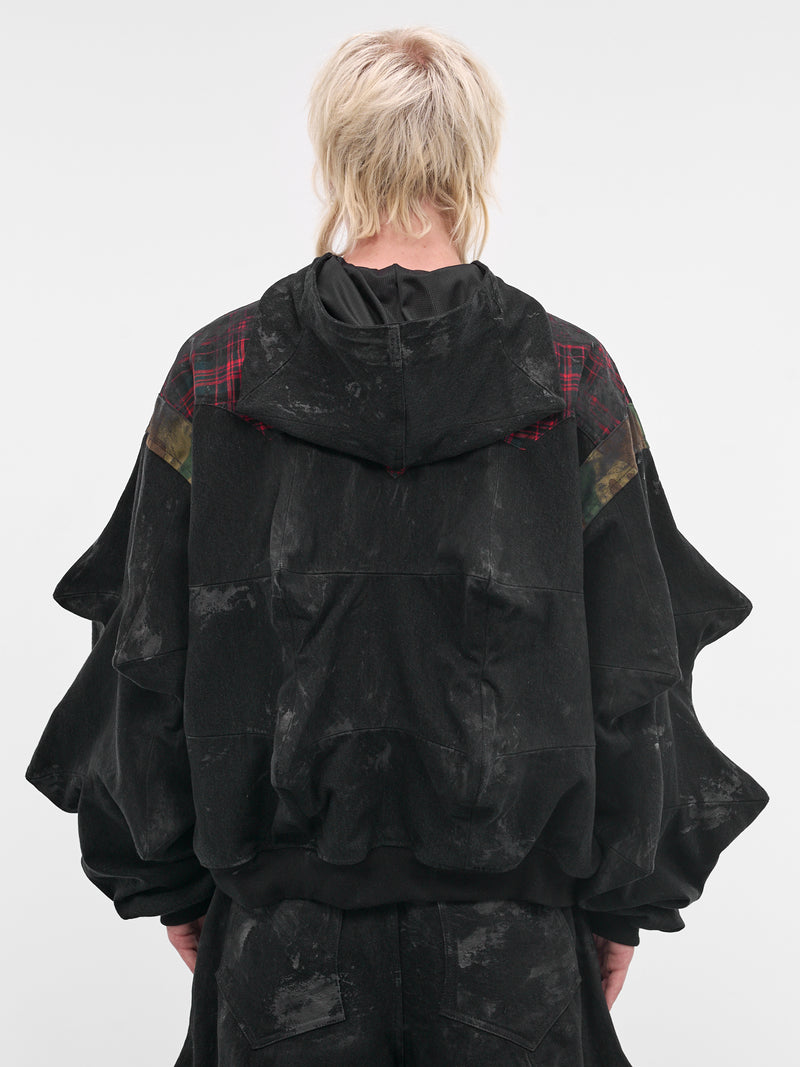 Black Sculptural Spike Patch Jacket (KL1050-BLACK)