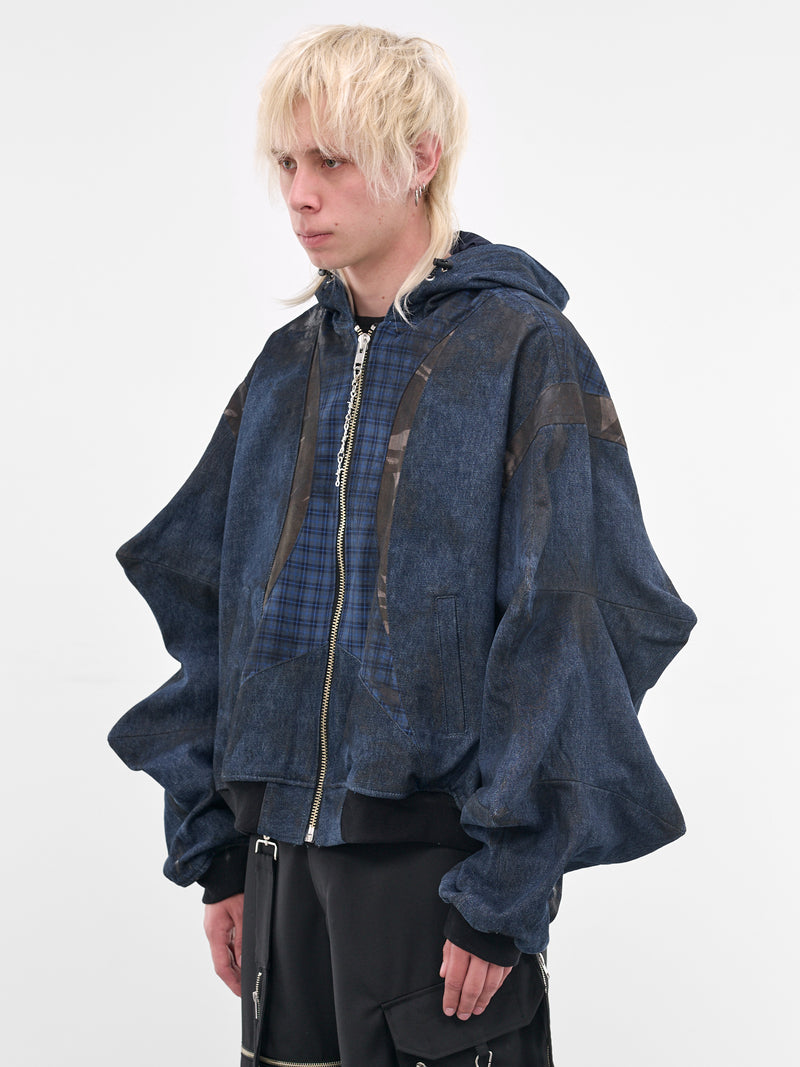 Indigo Sculptural Spike Patch Jacket (KL1050-INDIGO)