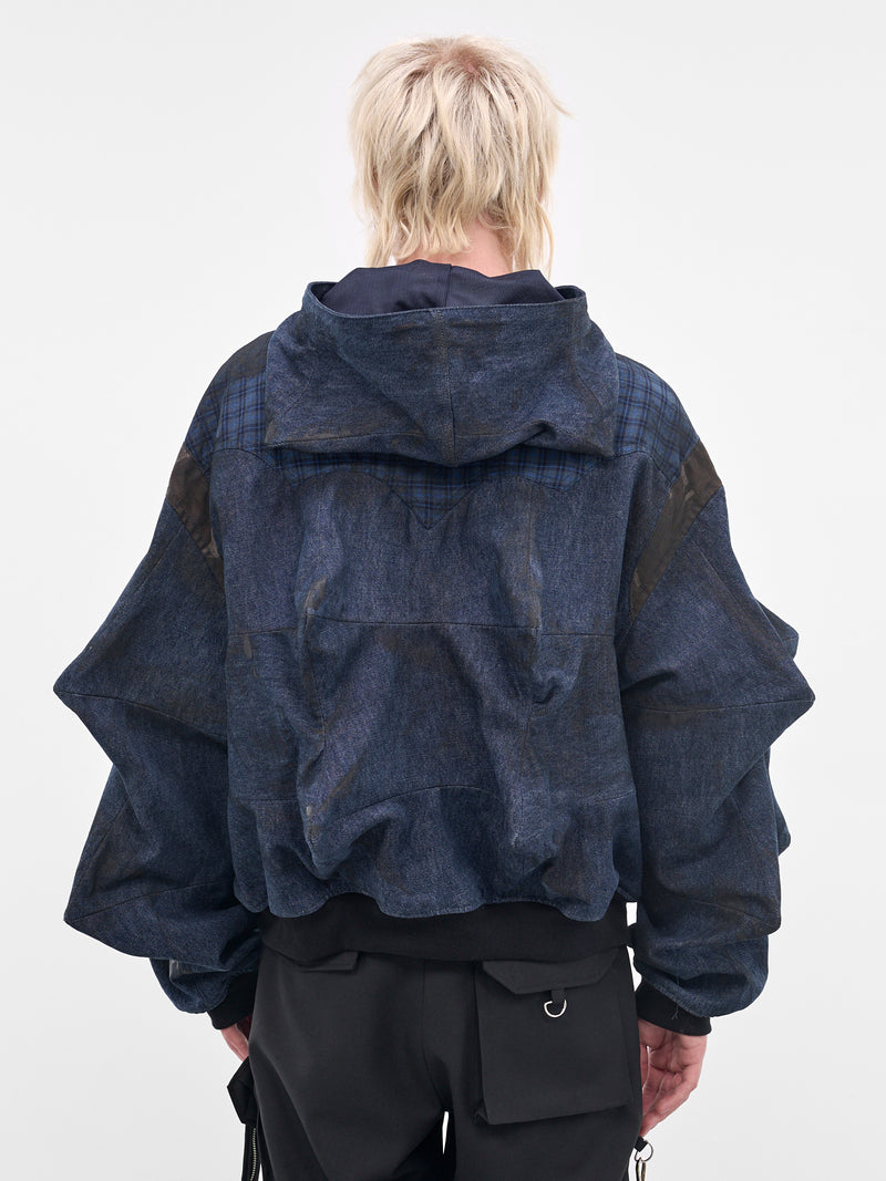 Indigo Sculptural Spike Patch Jacket (KL1050-INDIGO)
