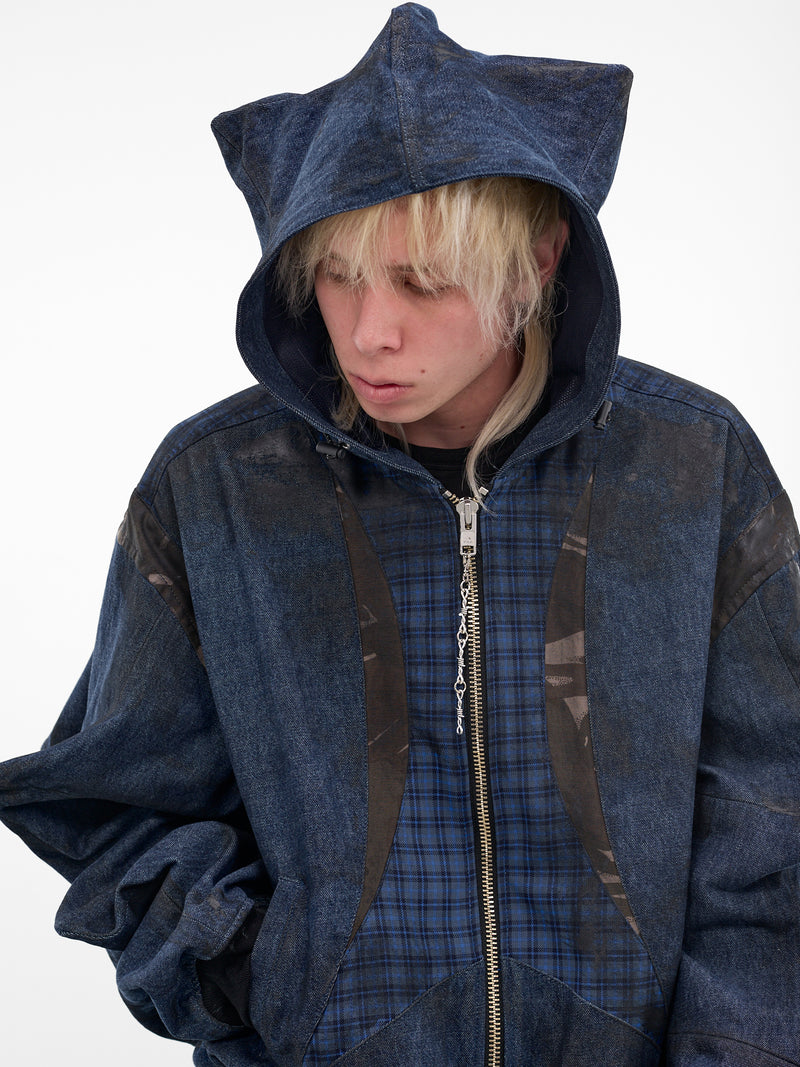 Indigo Sculptural Spike Patch Jacket (KL1050-INDIGO)