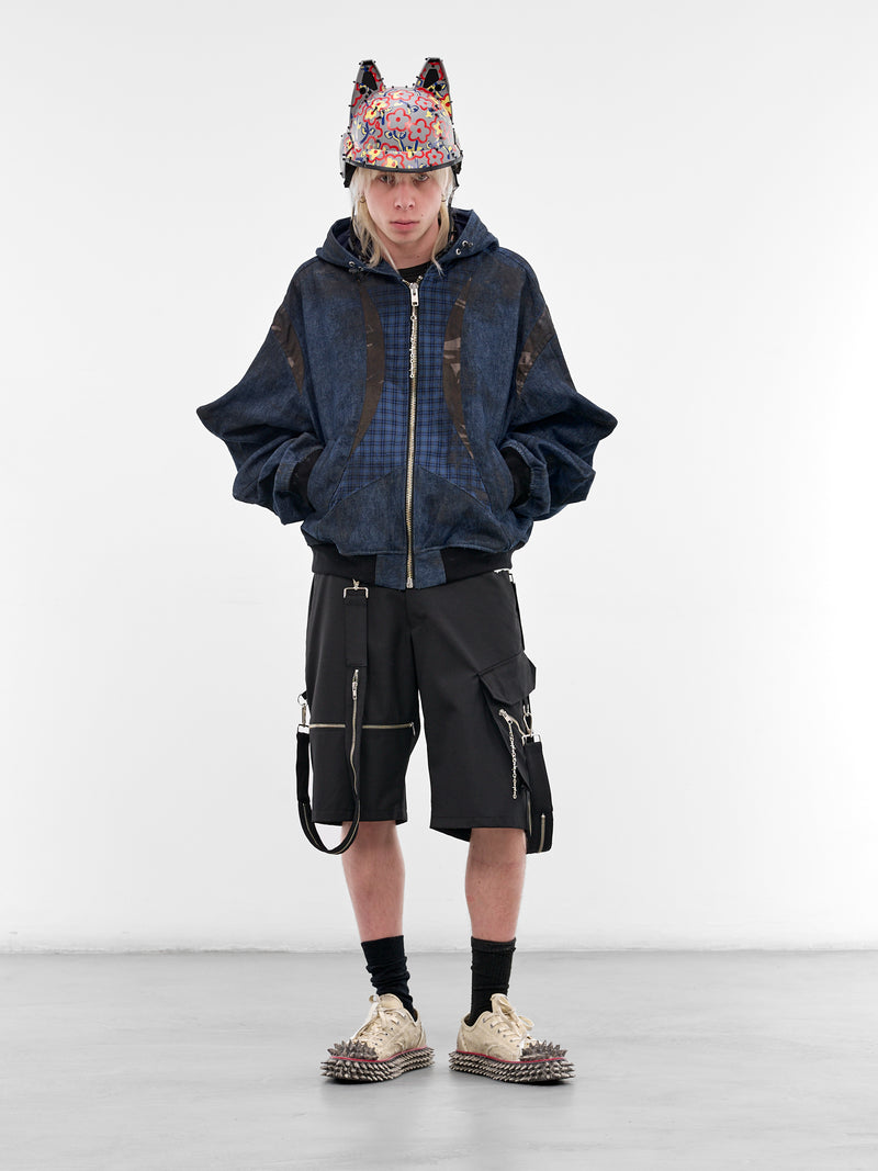 Indigo Sculptural Spike Patch Jacket (KL1050-INDIGO)
