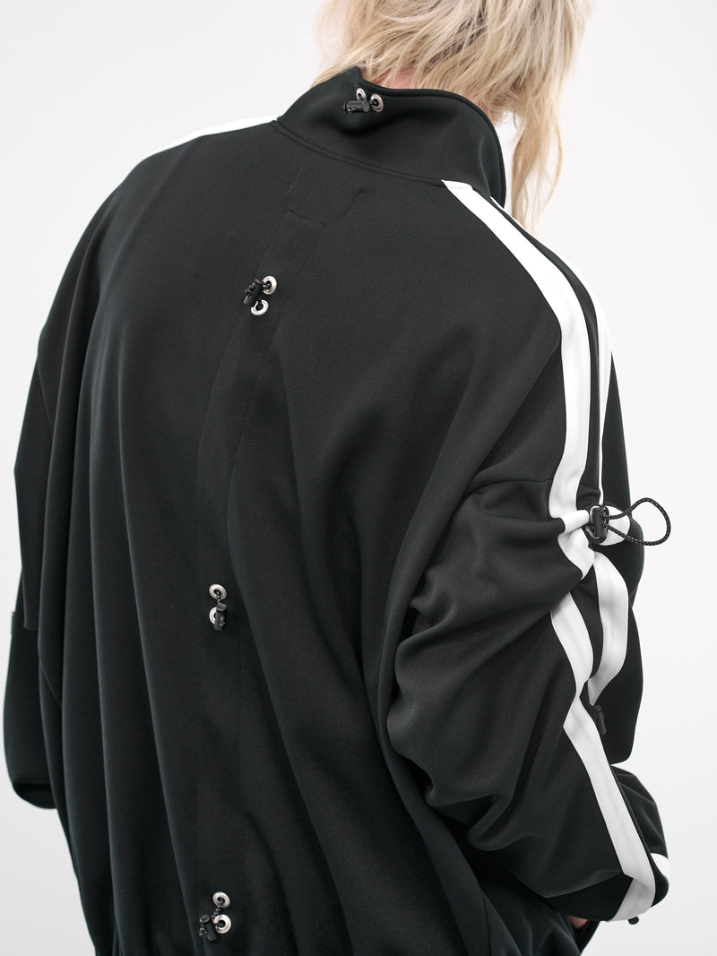 Black Nylon Bungee Track Jacket (KL1064-BLACK)
