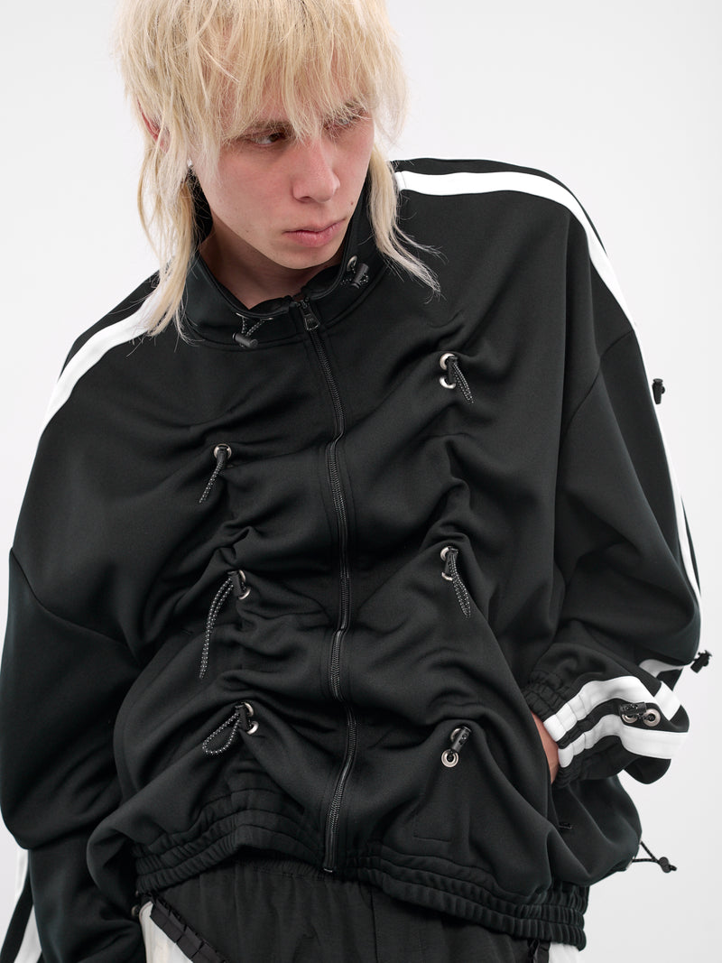 Black Nylon Bungee Track Jacket (KL1064-BLACK)