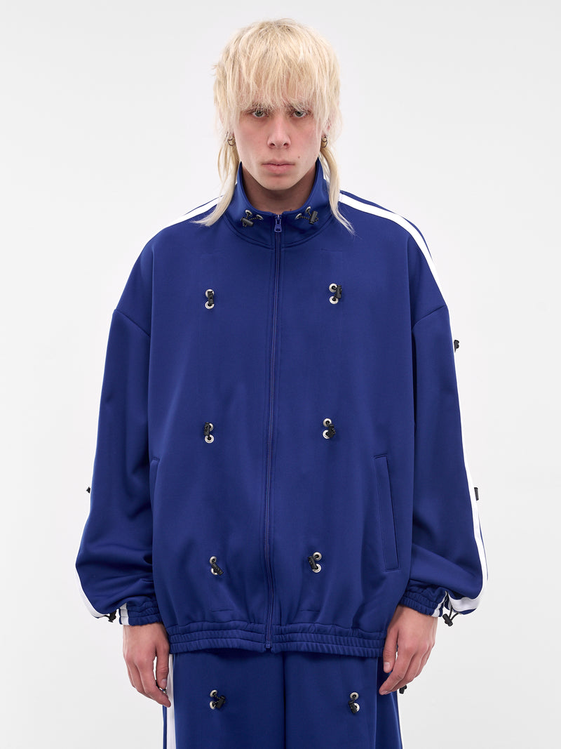 Navy Nylon Bungee Track Jacket (KL1064-NAVY-BLUE)