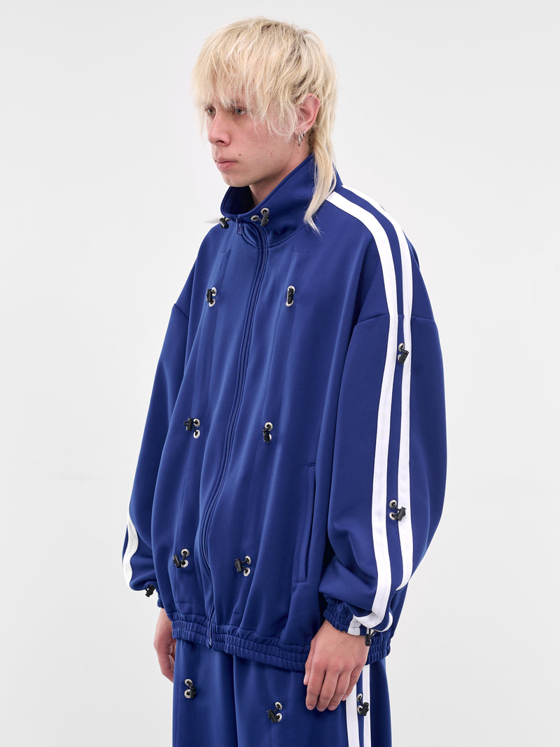 Navy Nylon Bungee Track Jacket (KL1064-NAVY-BLUE)