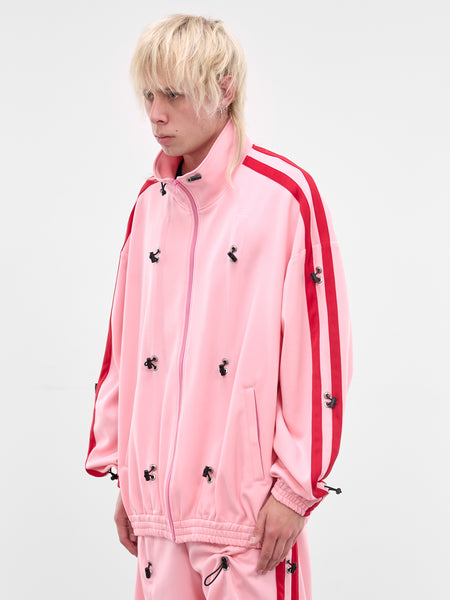 Pink Nylon Bungee Track Jacket (KL1064-PINK)