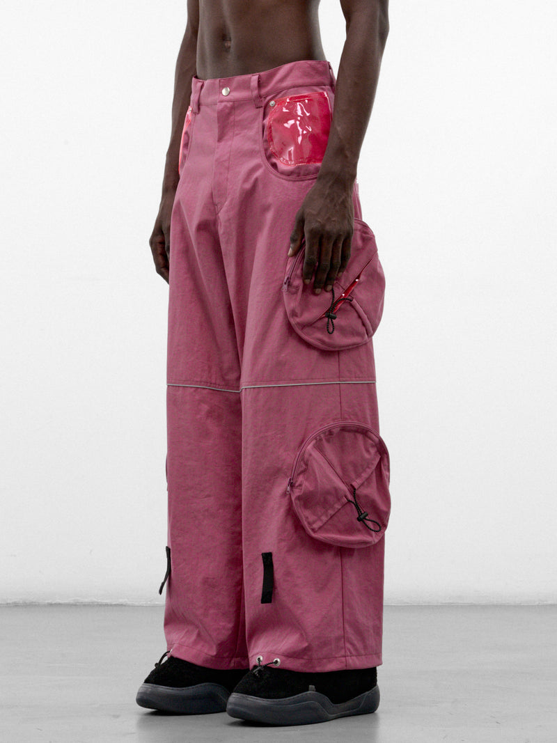 Pink Nylon Cargo Pants (KL1134-CYCLAMEN-PINK)