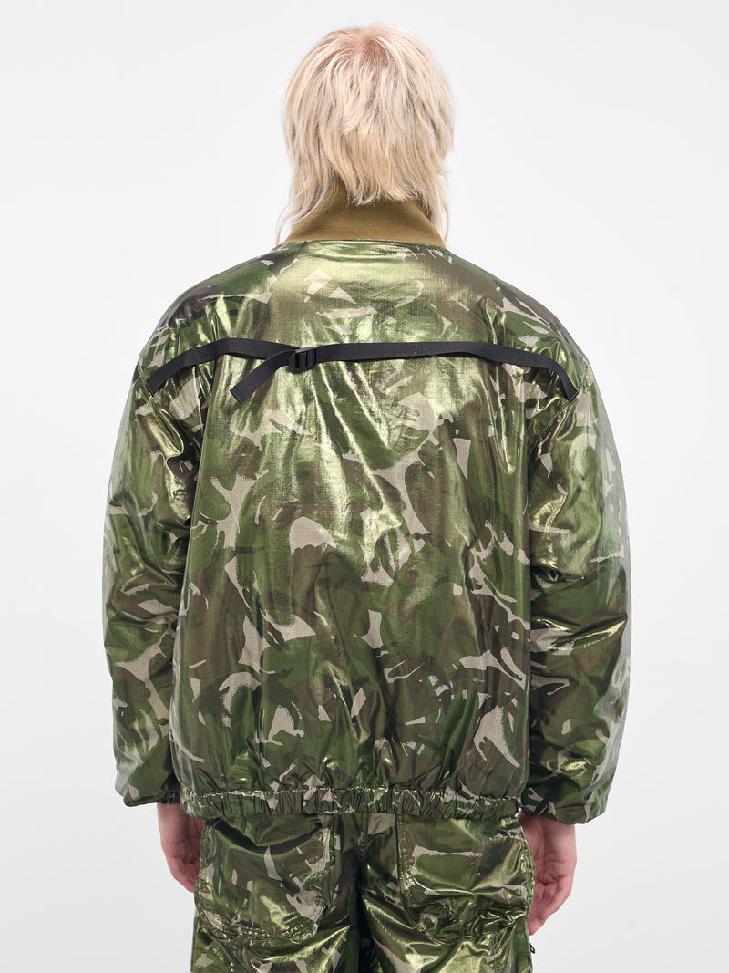 Green Coated Camo Bomber Jacket (KL977-CAMO-GREEN)