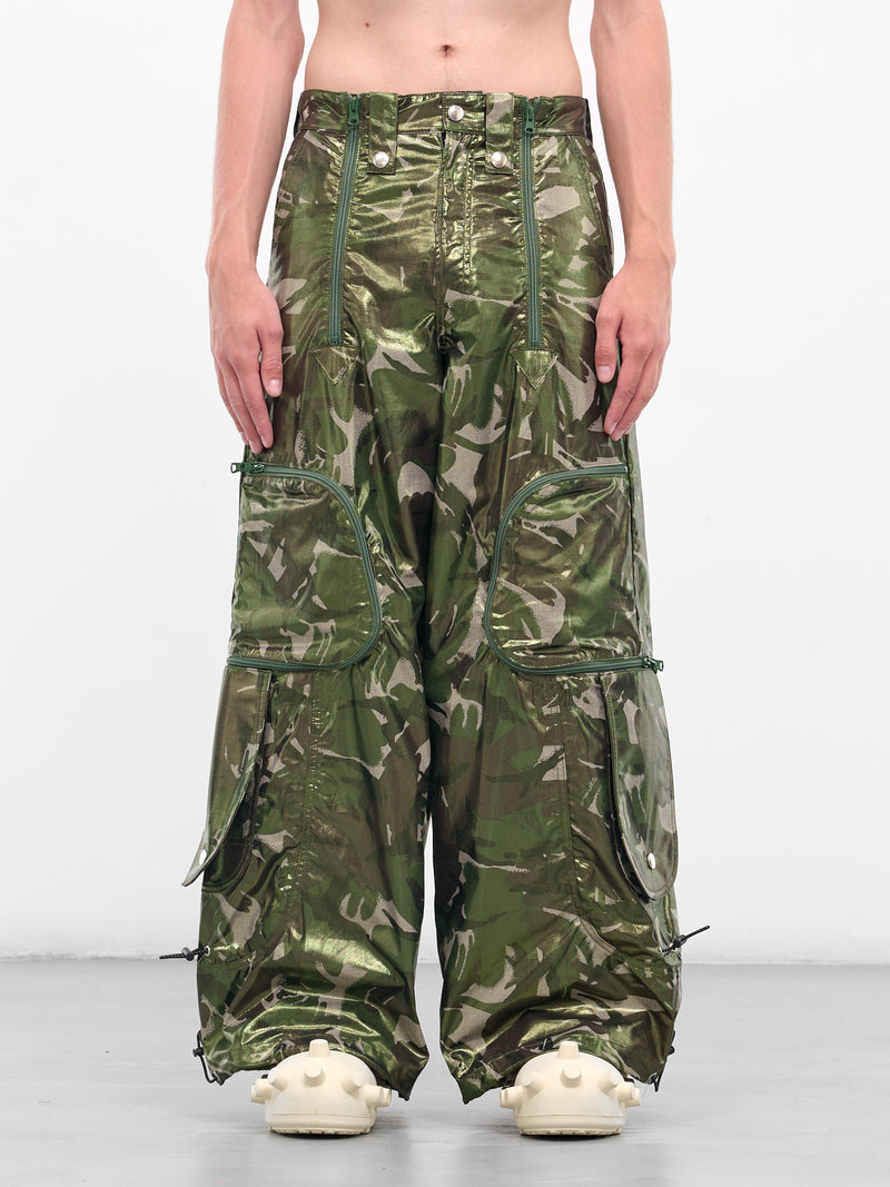 Green Coated Camo Cargo Pants (KL979-CAMO-GREEN)