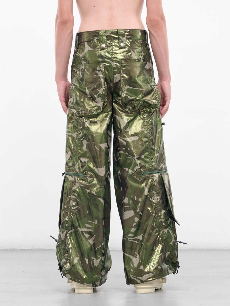 Green Coated Camo Cargo Pants (KL979-CAMO-GREEN)