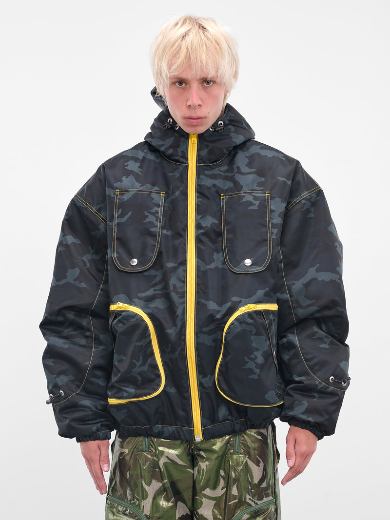 Navy Camo Spiked Hood Jacket (KL983-NAVY-CAMOUFLAGE)