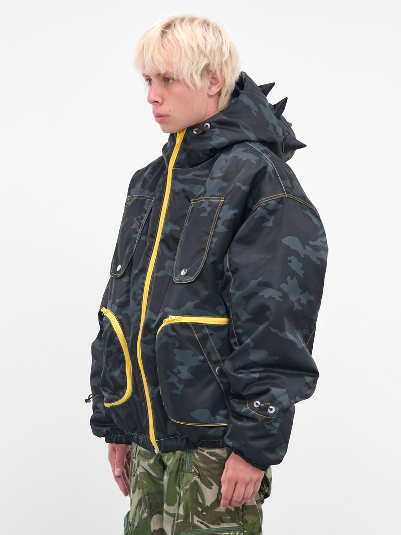 Navy Camo Spiked Hood Jacket (KL983-NAVY-CAMOUFLAGE)