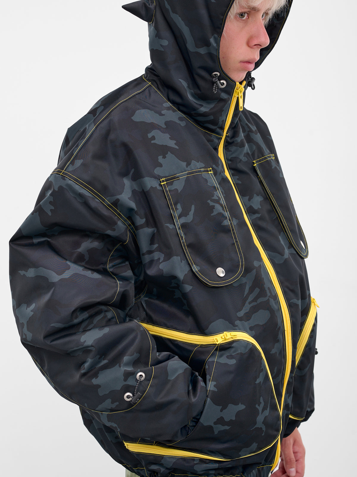 Navy Camo Spiked Hood Jacket (KL983-NAVY-CAMOUFLAGE)