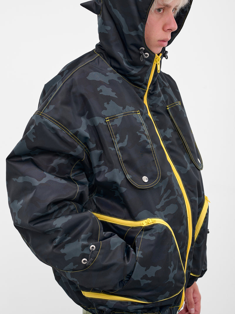 Navy Camo Spiked Hood Jacket (KL983-NAVY-CAMOUFLAGE)