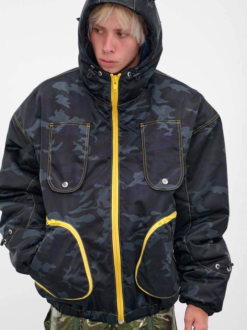 Navy Camo Spiked Hood Jacket (KL983-NAVY-CAMOUFLAGE)