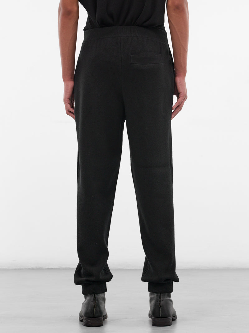 Black Shrunken Cashmere Knit Joggers (KN-783-01-BLACK)