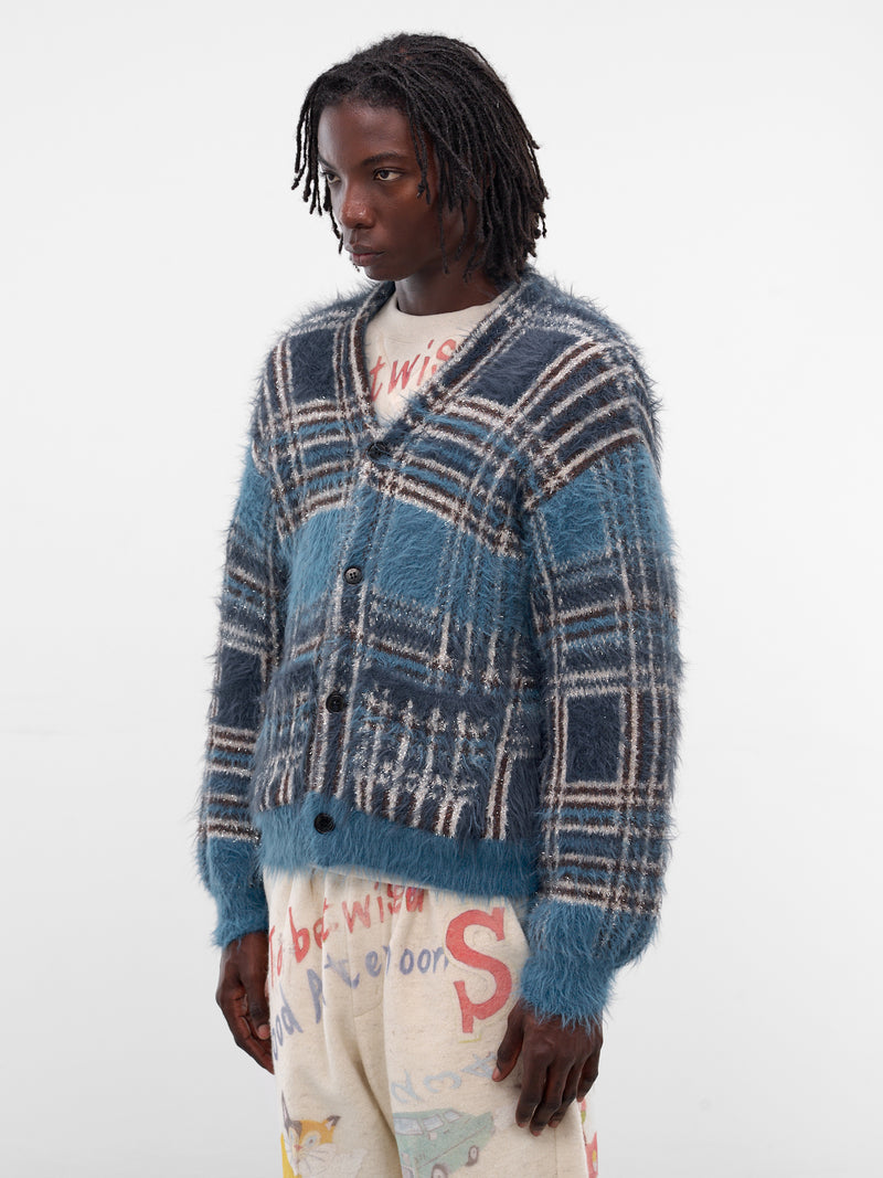 Blue Luster Check Knit Cardigan (KN-SV-NGA-1001-BLUE)