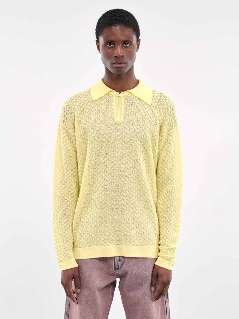 Long Sleeve Knit Polo (KN009-YELLOW)