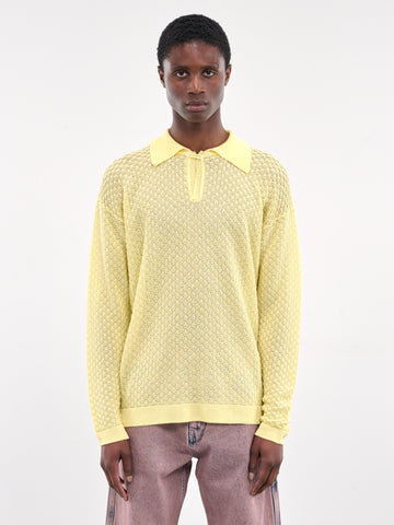 Long Sleeve Knit Polo (KN009-YELLOW)