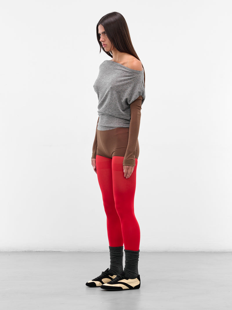 Two-Tone Heiss Knit Leotard (KN02-99-BROWN)