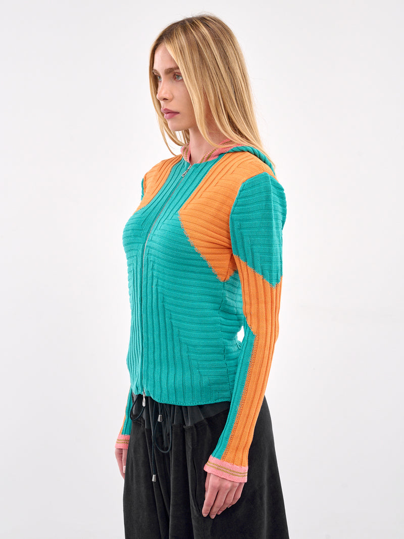 Quimby Rib-Knit Zip Hoodie (KN02-85-LAGOON-AMBER-GLOW)