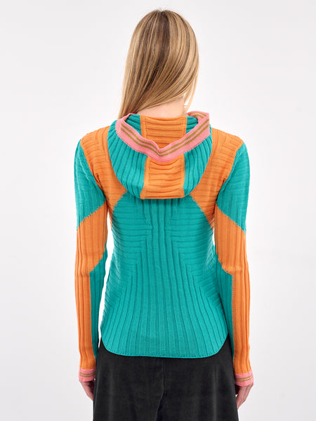 Quimby Rib-Knit Zip Hoodie (KN02-85-LAGOON-AMBER-GLOW)