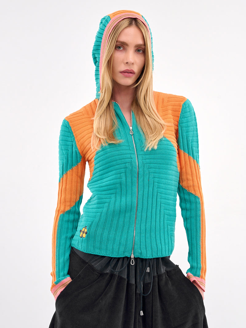 Quimby Rib-Knit Zip Hoodie (KN02-85-LAGOON-AMBER-GLOW)