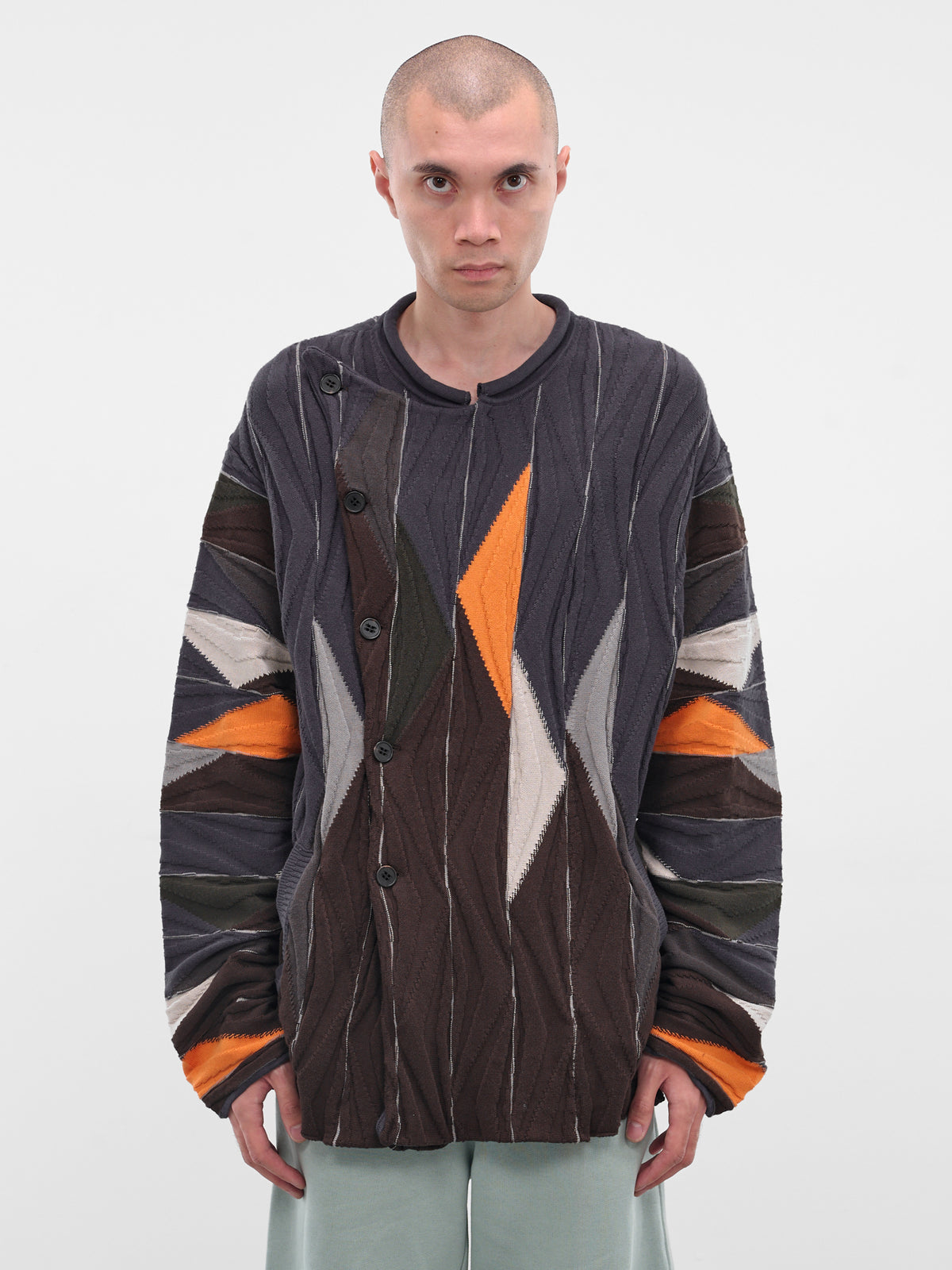 Brown Raday Jacquard Knit Sweater (KN05-102-BROWN-MULTI)