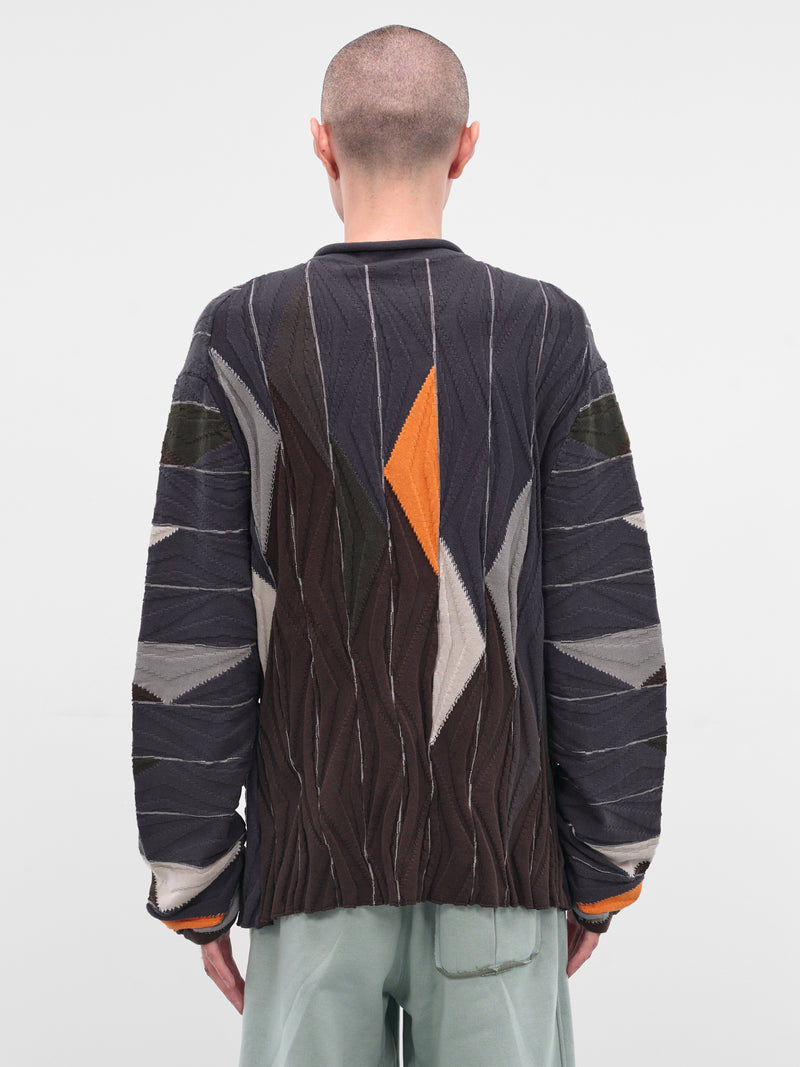 Brown Raday Jacquard Knit Sweater (KN05-102-BROWN-MULTI)