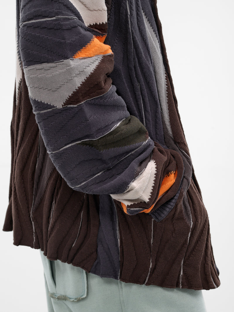 Brown Raday Jacquard Knit Sweater (KN05-102-BROWN-MULTI)