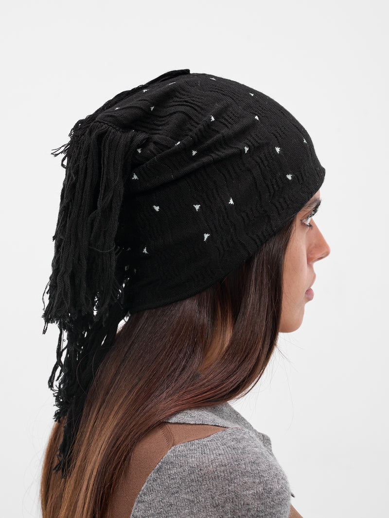 Black Wool-Silk Tarr Beanie (KN11-116-NIGHT-SKY)