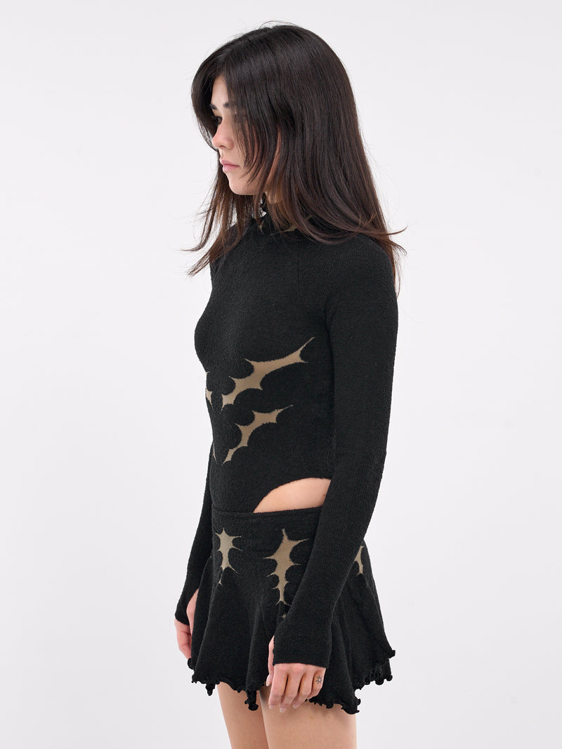 Thorn Intarsia Hooded Bodysuit (KN12O-ONYX)