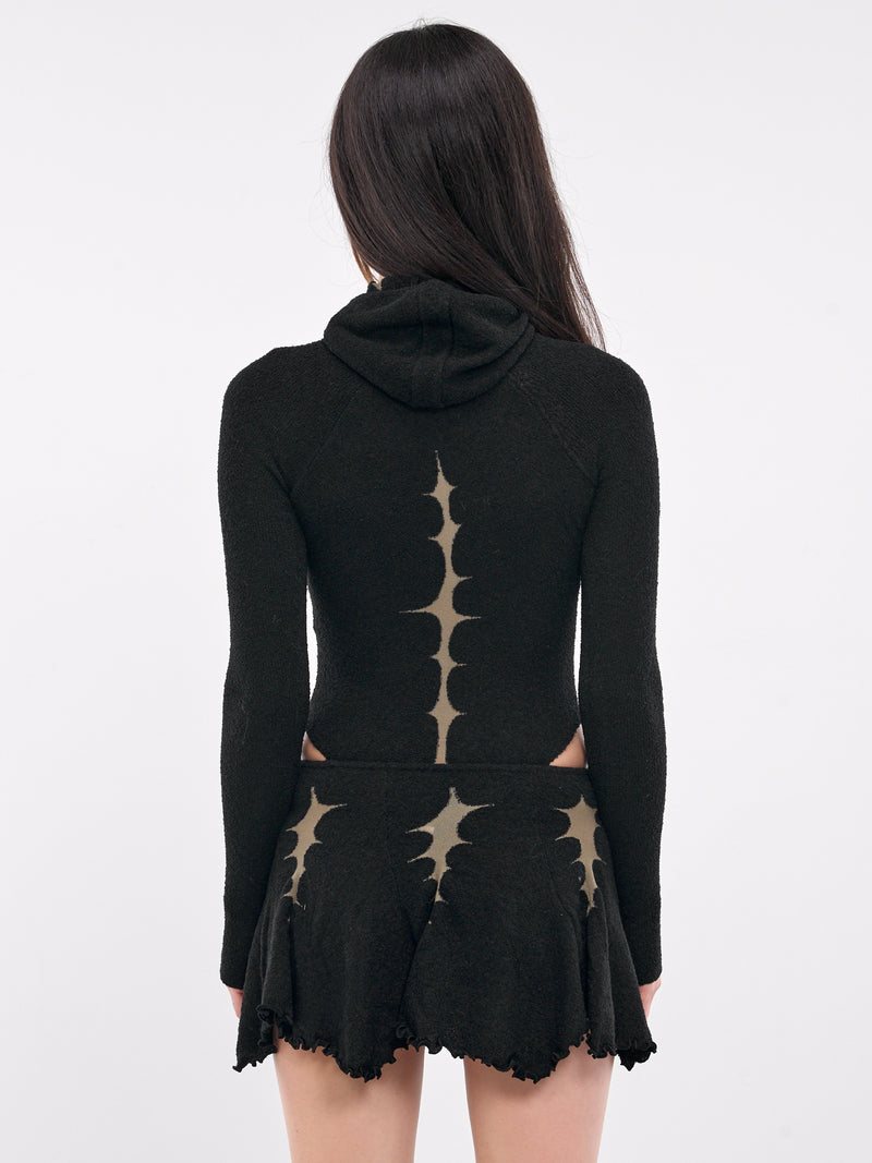 Thorn Intarsia Hooded Bodysuit (KN12O-ONYX)
