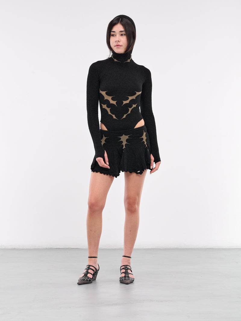 Thorn Intarsia Hooded Bodysuit (KN12O-ONYX)