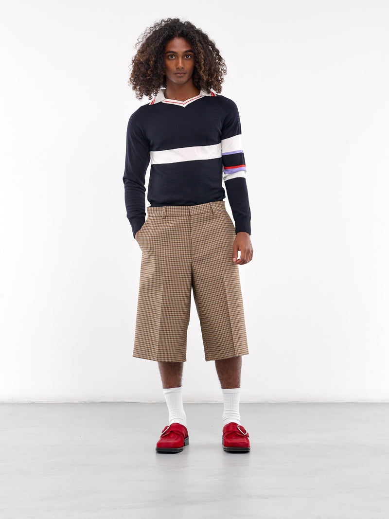 Calm Polo Sweater (KN23-WO07-599-NAVY-WHITE)